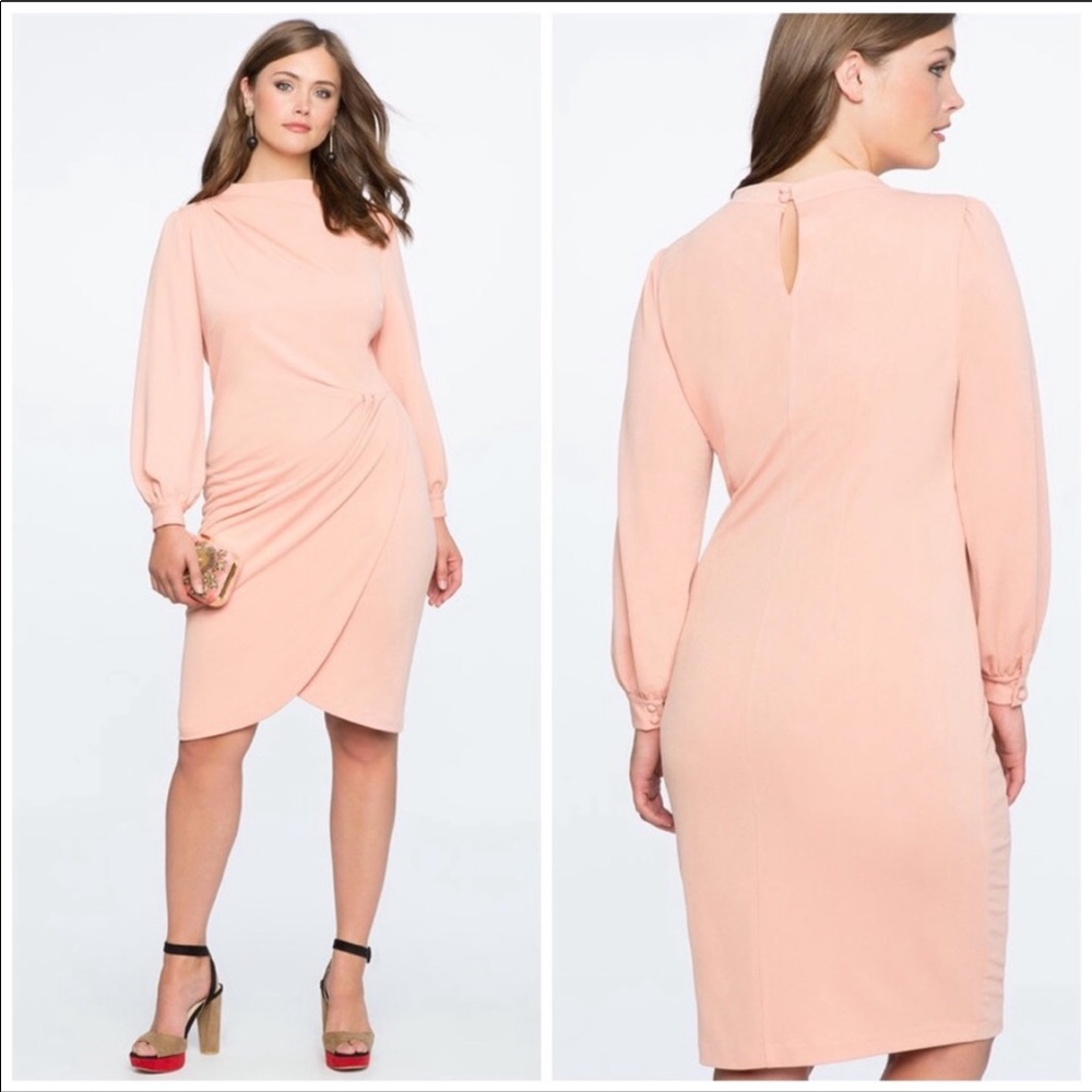 Eloquii mock drape dress